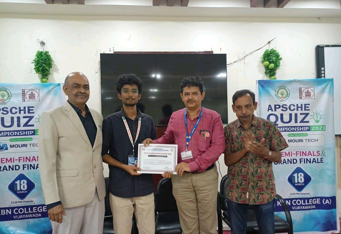 Ravikumar Nikhil have participated in the APSCHE QUIZ championship semi finals at Vijayawada
