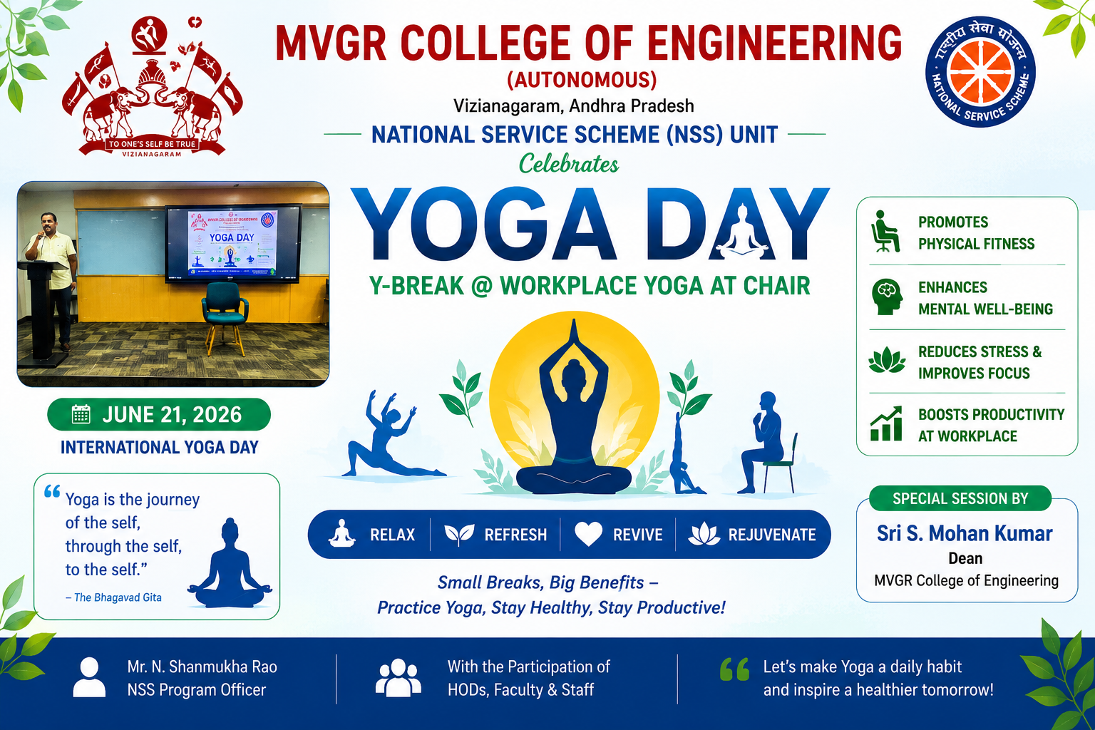 MVGR NSS Unit Celebrates International Yoga Day 2026